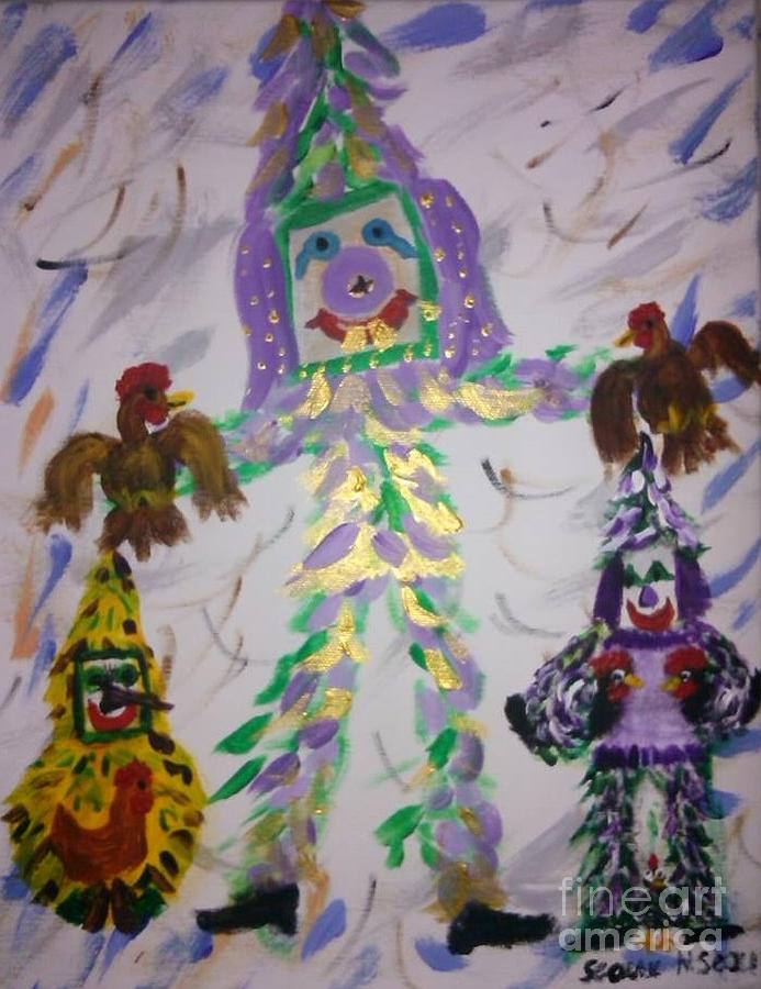 Childrens Courir de Mardi Gras Costume Winners Painting by Seaux-N-Seau Soileau