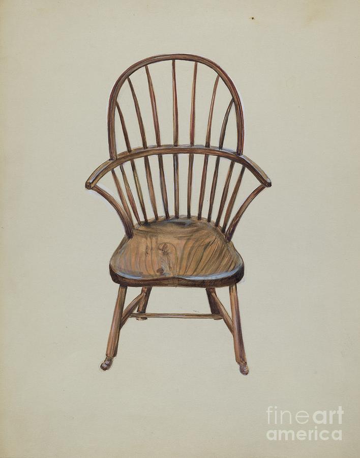 Childs Arm Chair Drawing by Mina Lowry