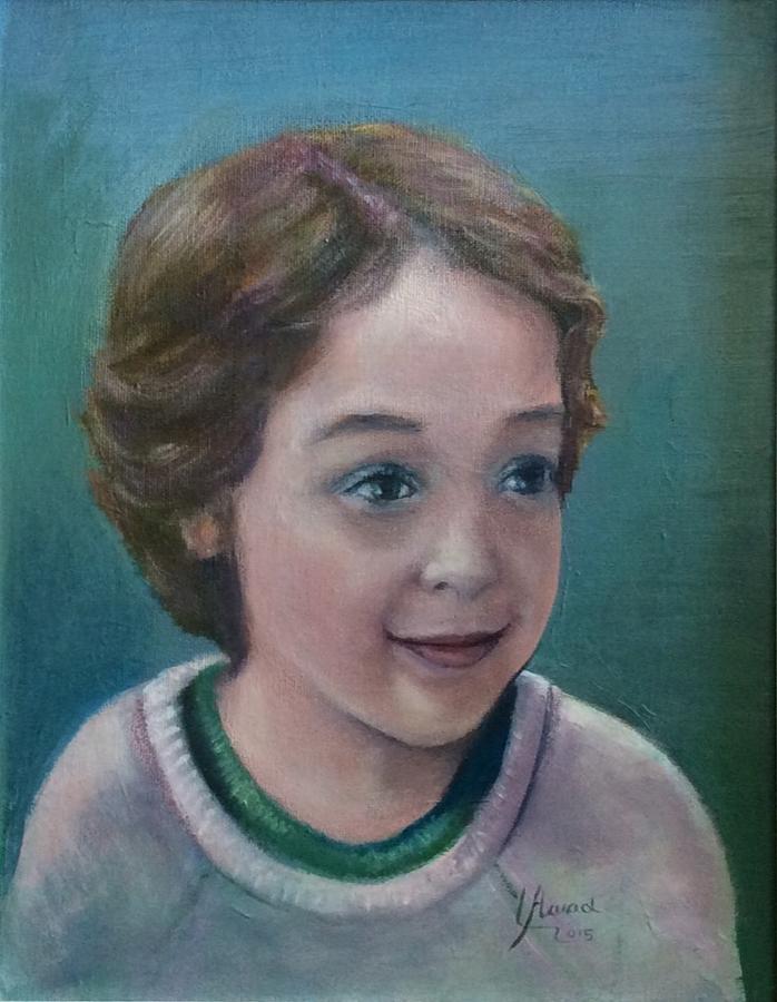 Childs portrait Painting by Laila Awad Jamaleldin