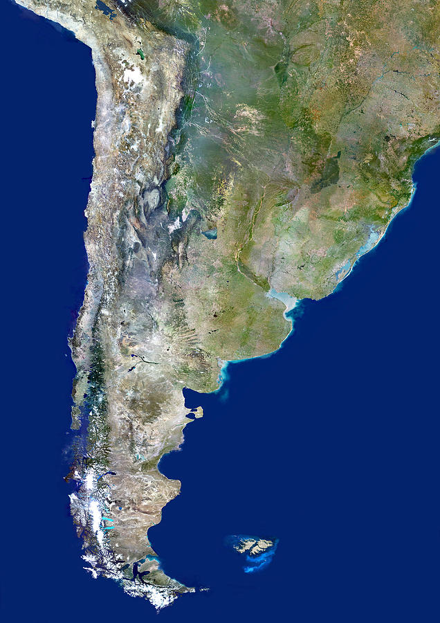 Chile And Argentina, Satellite Image Photograph by Planetobserver