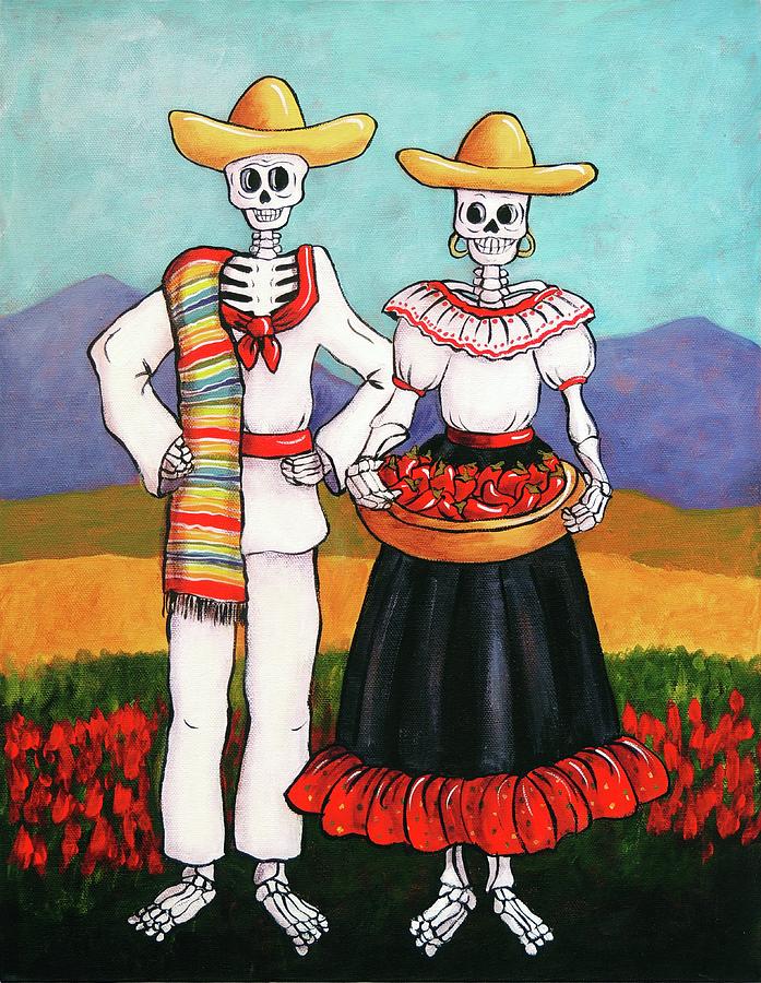 Chile Farmers Painting by Candy Mayer