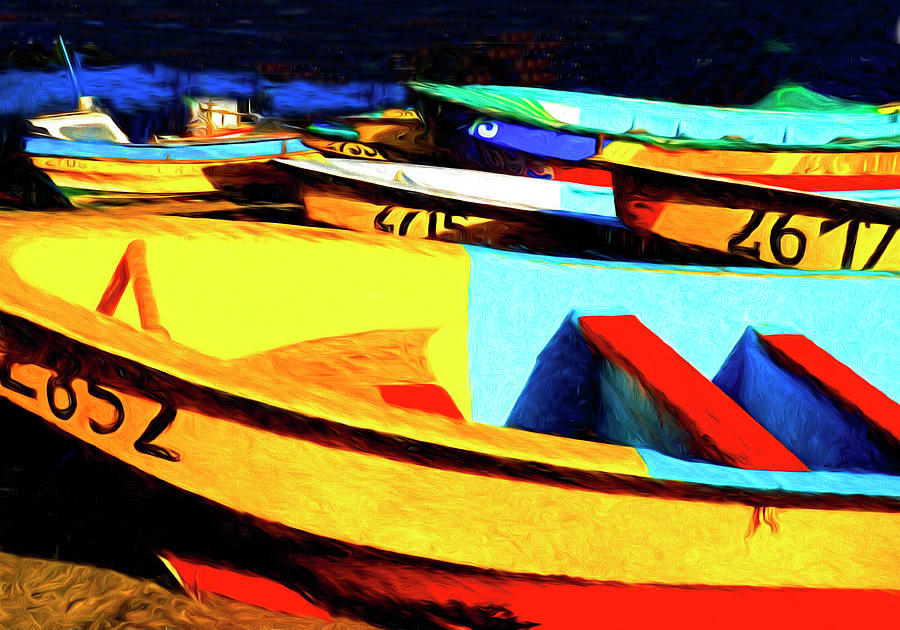 Chilean Fishing Boats Mixed Media by Dennis Cox Photo Explorer