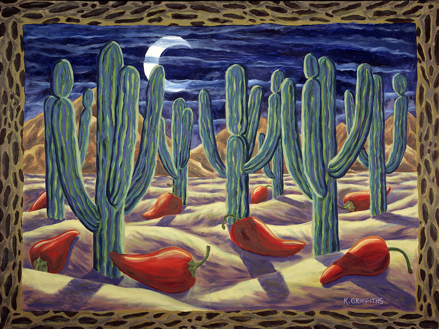 Surrealism Painting - Chili Desert by Karin Griffiths