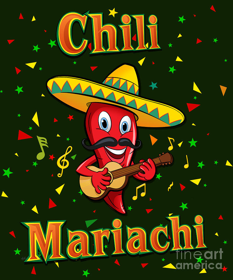 Music Digital Art - Chili Mariachi by Peter Awax