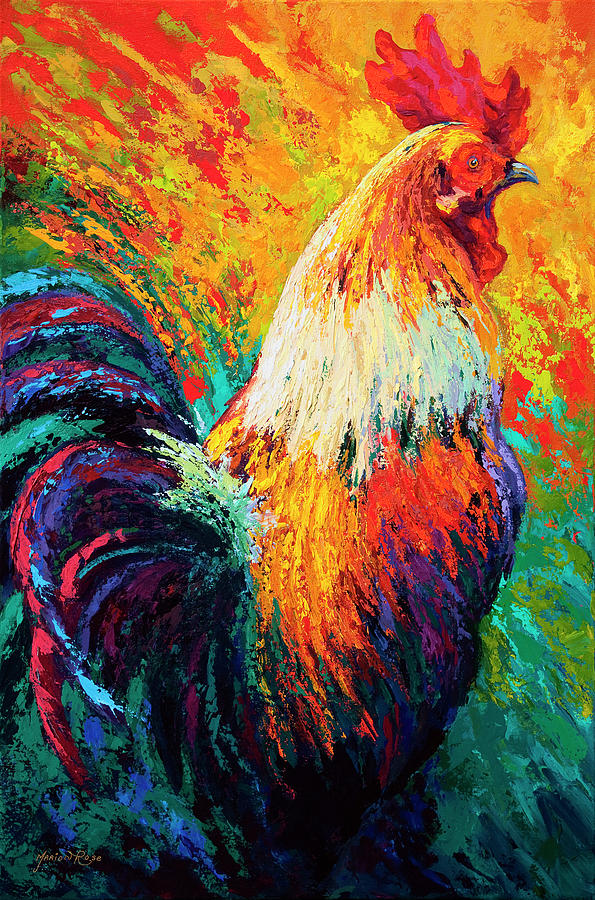 Rooster Painting - Chili Pepper by Marion Rose