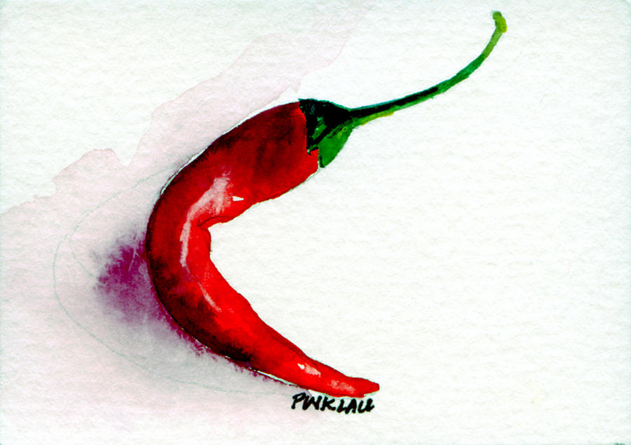 Chili Painting - Chili Pepper red 004 by Peter Lau
