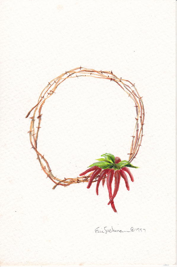 Chili Wreath Painting by Eric Suchman