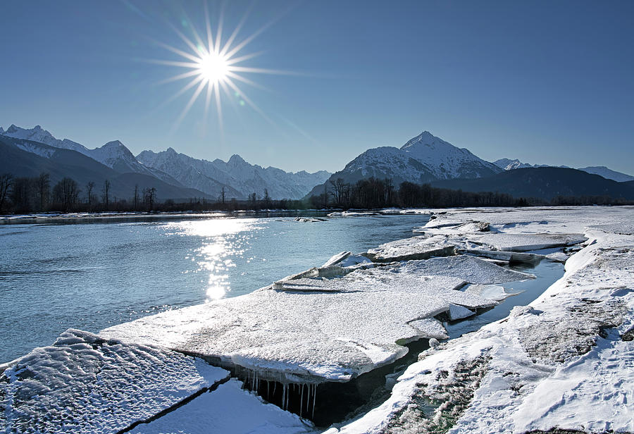 Chilkat River with ice chunks Photograph by Michele Cornelius