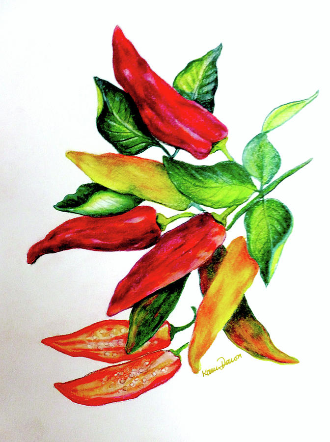 Fruit Pastel - Chillies From My Garden by Karin  Dawn Kelshall- Best