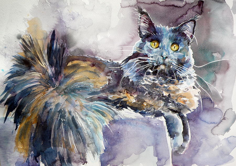 Chilling cat Painting by Kovacs Anna Brigitta