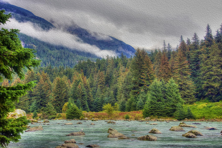 Chillkoot River HDR Paint Photograph by Richard J Cassato