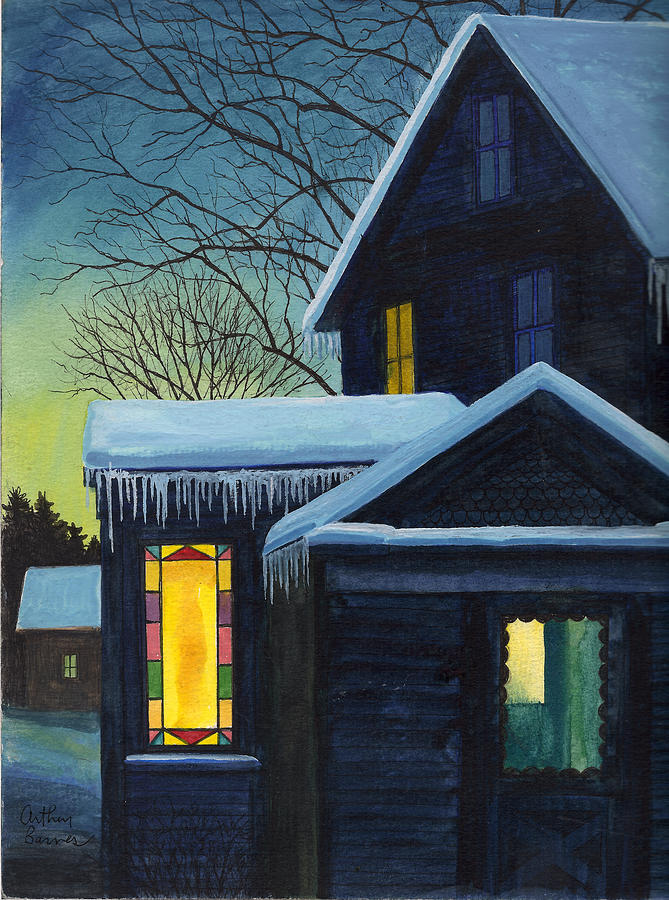Chilly Evening at Home Painting by Arthur Barnes