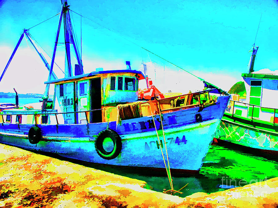 Chiloe Boats Digital Art by Rick Bragan
