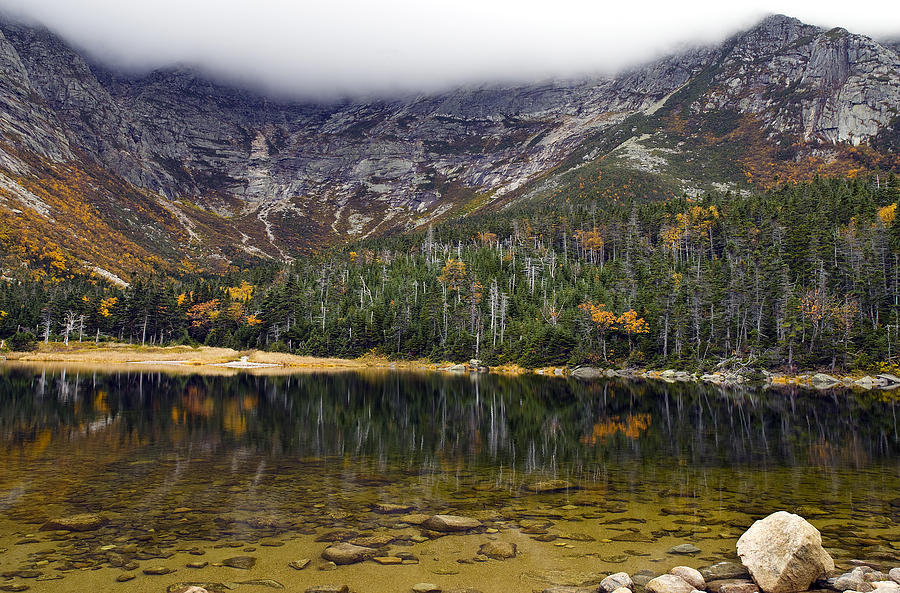Chimney Pond during fall - Baxter State Park Maine Photograph by Brendan Reals