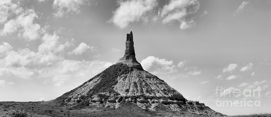Chimney Rock Black And White Panorama Photograph by Adam Jewell