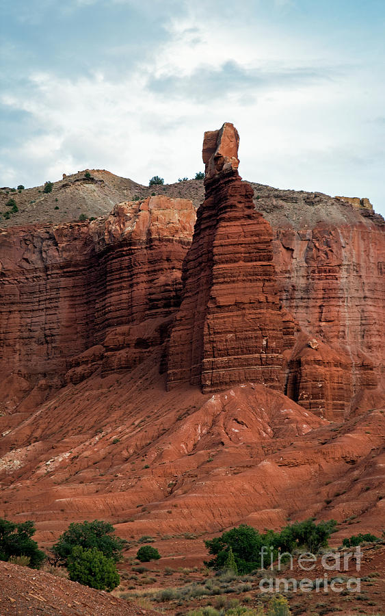Chimney Rock in Capital Reef Photograph by Cindy Murphy - NightVisions