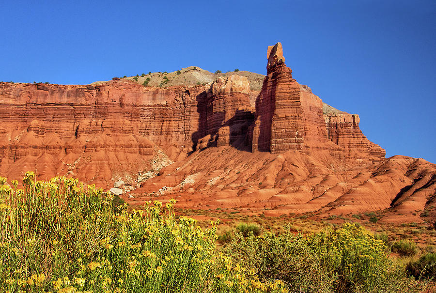 Chimney Rock in Capitol Reef National Park Photograph by Carolyn Derstine
