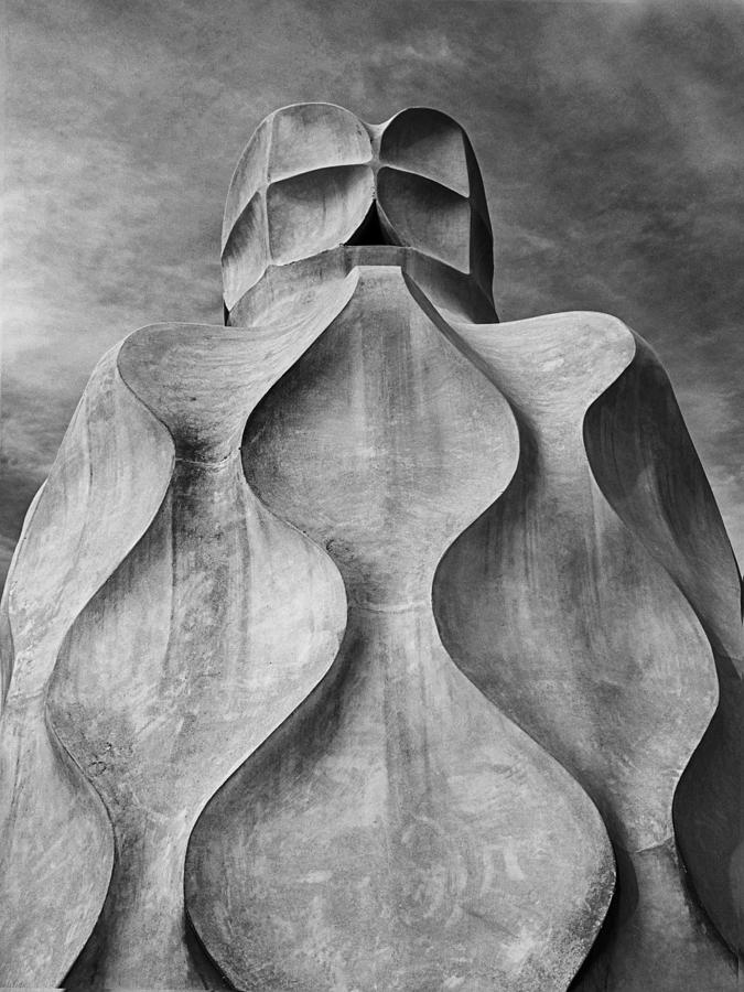 Chimneys of the Pedrera BW Photograph by Dave Mills