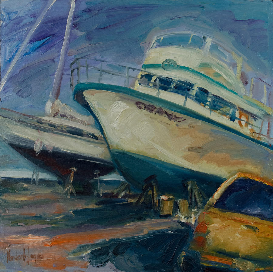 Boat Painting - China basin by Rick Nederlof