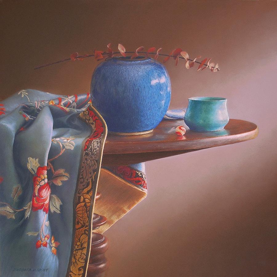Still Life Painting - China Blues by Barbara Groff Still Life Painting - China Blues by Barbara Groff