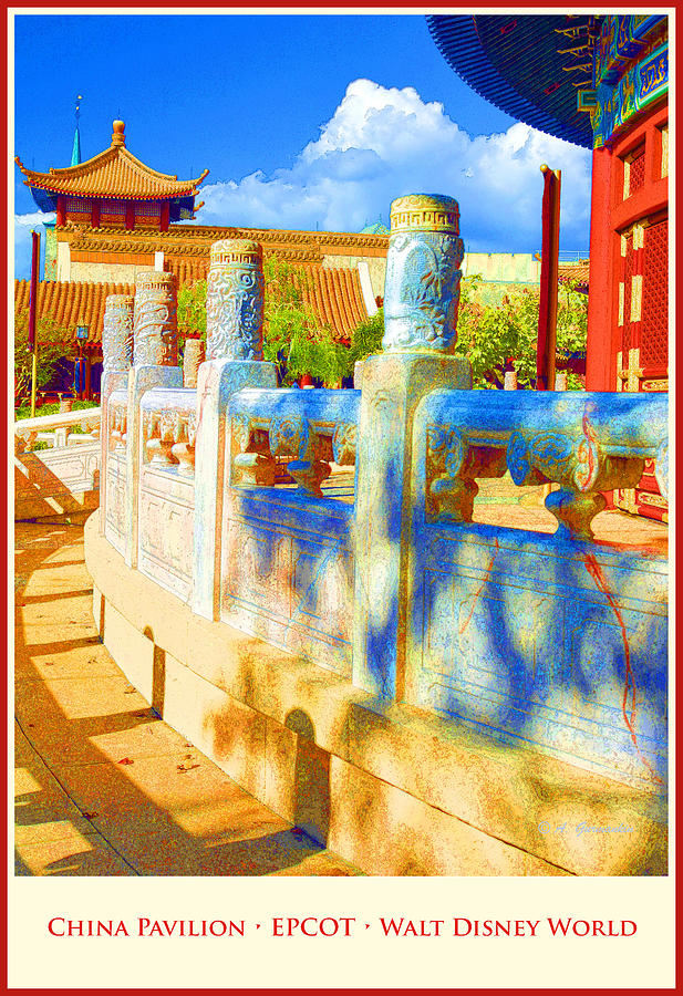 China Pavilion EPCOT Walt Disney World Digital Art by A Macarthur Gurmankin