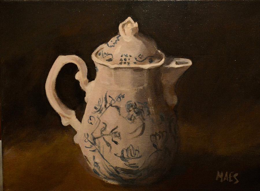 China tea pot Painting by Walt Maes