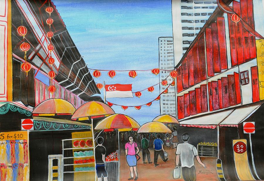 China Town SingaporeSG50 Painting by Manjiri Kanvinde