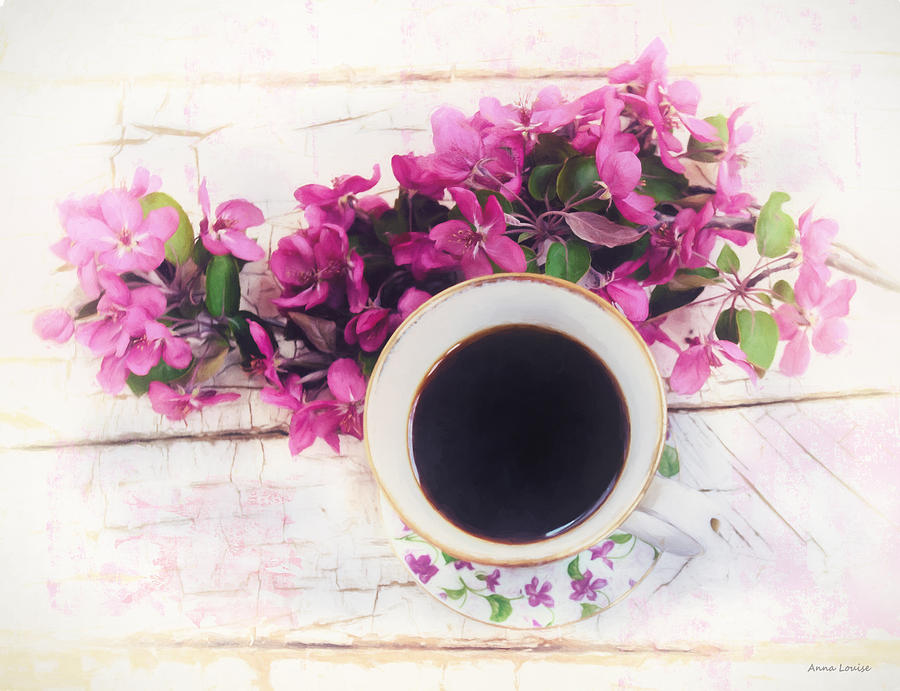 Chinaberry Blossoms and Coffee Cup Two Photograph by Anna Louise