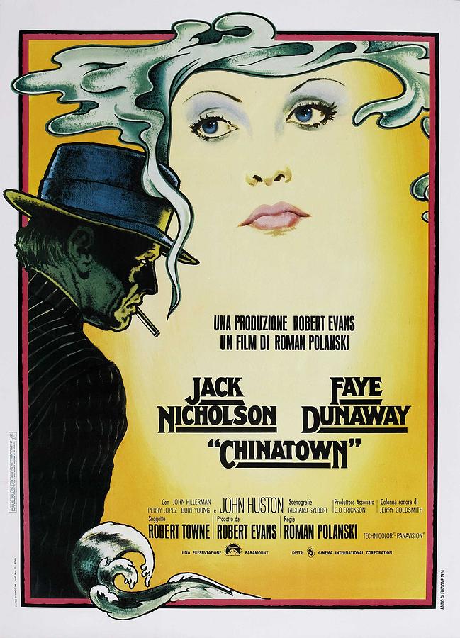 Jack Nicholson Digital Art - Chinatown Film Poster by Georgia Clare
