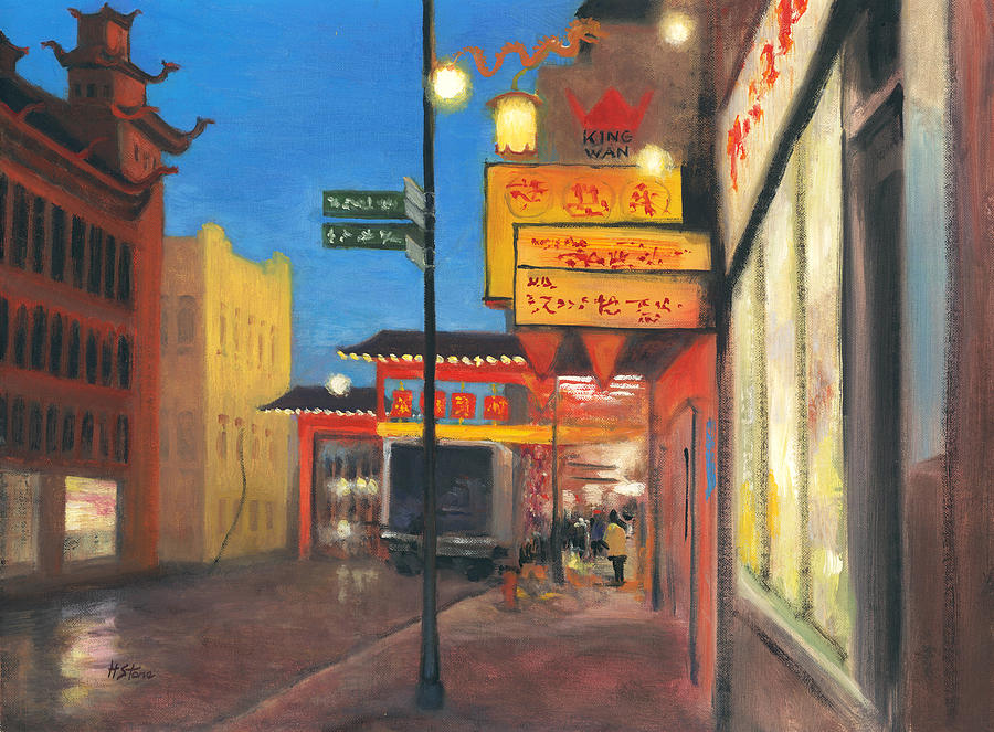 Chinatown in Chicago Painting by Holly Stone