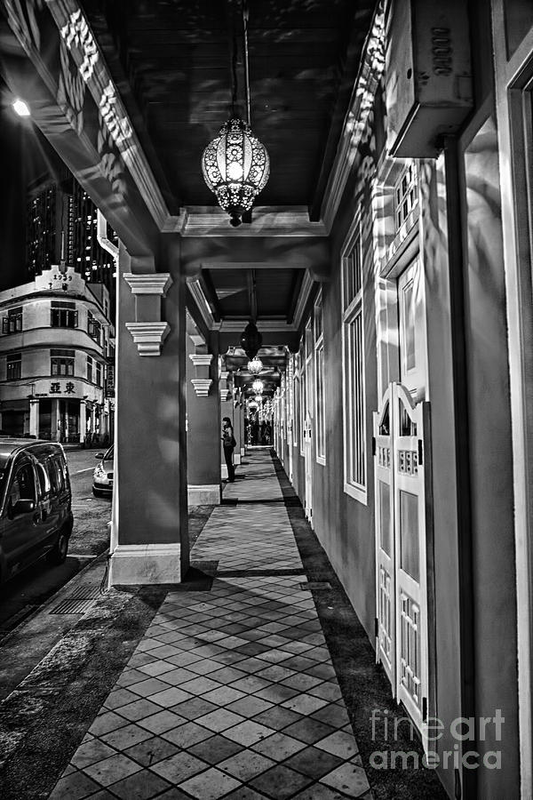 Chinatown in Singapore - entry to the Saff Hotel Photograph by Joerg Lingnau
