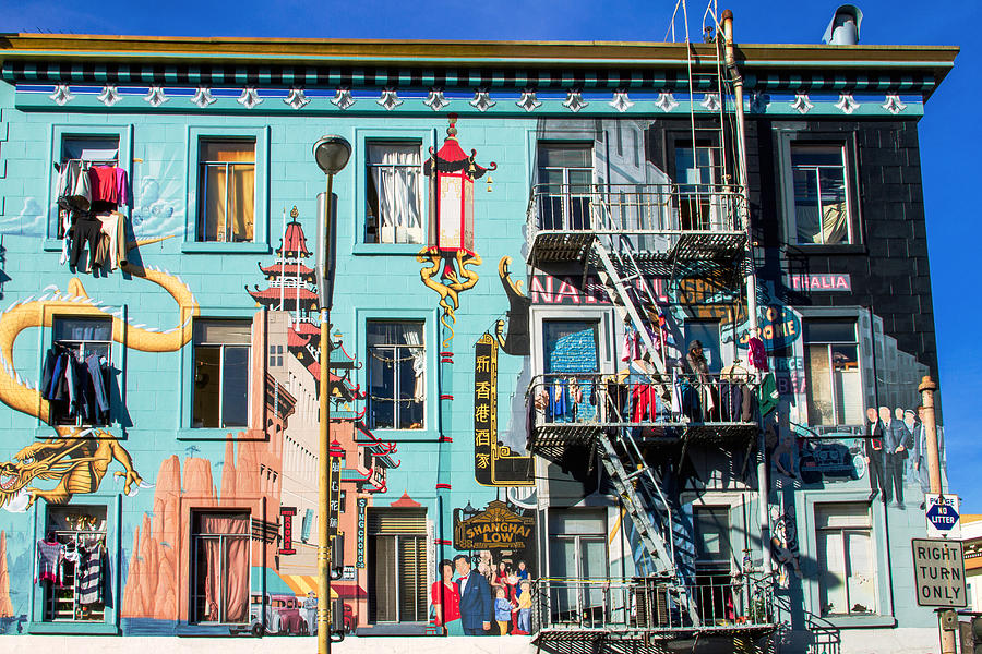 Chinatown Mural on Broadway Photograph by Bonnie Follett