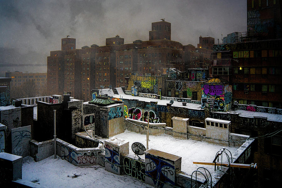 New York City Photograph - Chinatown Rooftops In Winter by Chris Lord