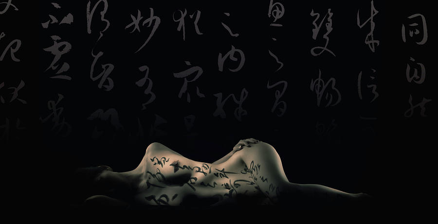 Chinese calligraphy body art #7 Photograph by Ponte Ryuurui