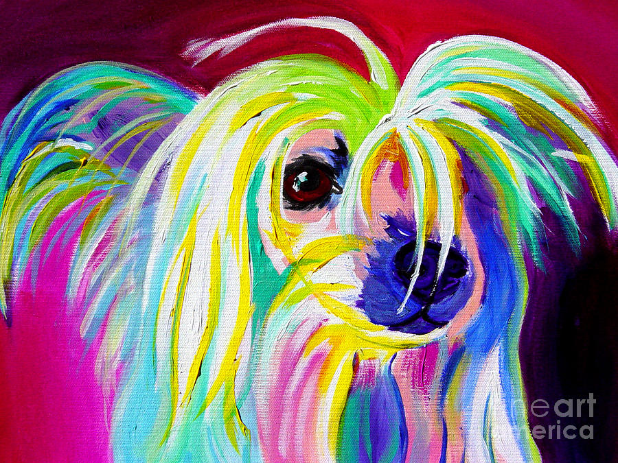 Dog Painting - Chinese Crested - Fancy Pants by Dawg Painter