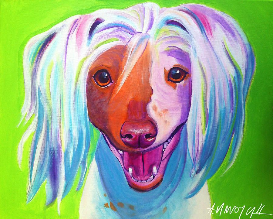 Chinese Crested - Nathans Smile Painting by Dawg Painter