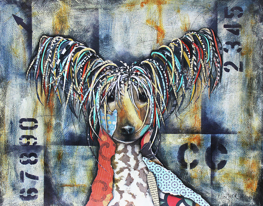 Chinese Crested Mixed Media by Patricia Lintner
