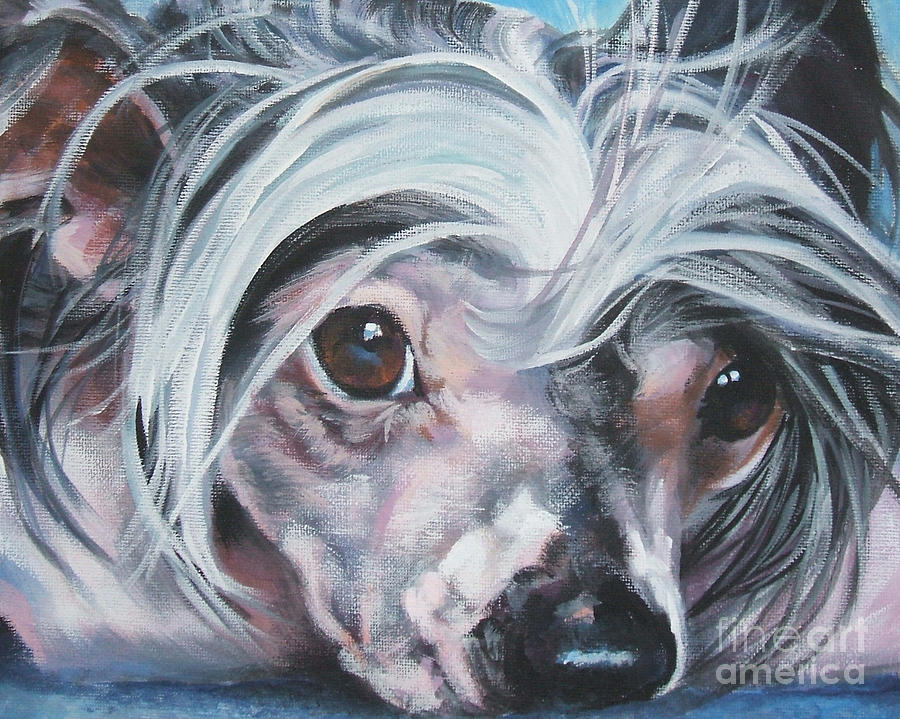 Portrait Painting - Chinese Crested portrait by Lee Ann Shepard