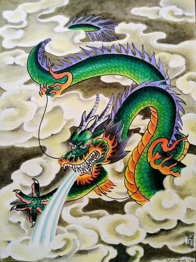 Chinese Dragon Painting by Mark Stopke