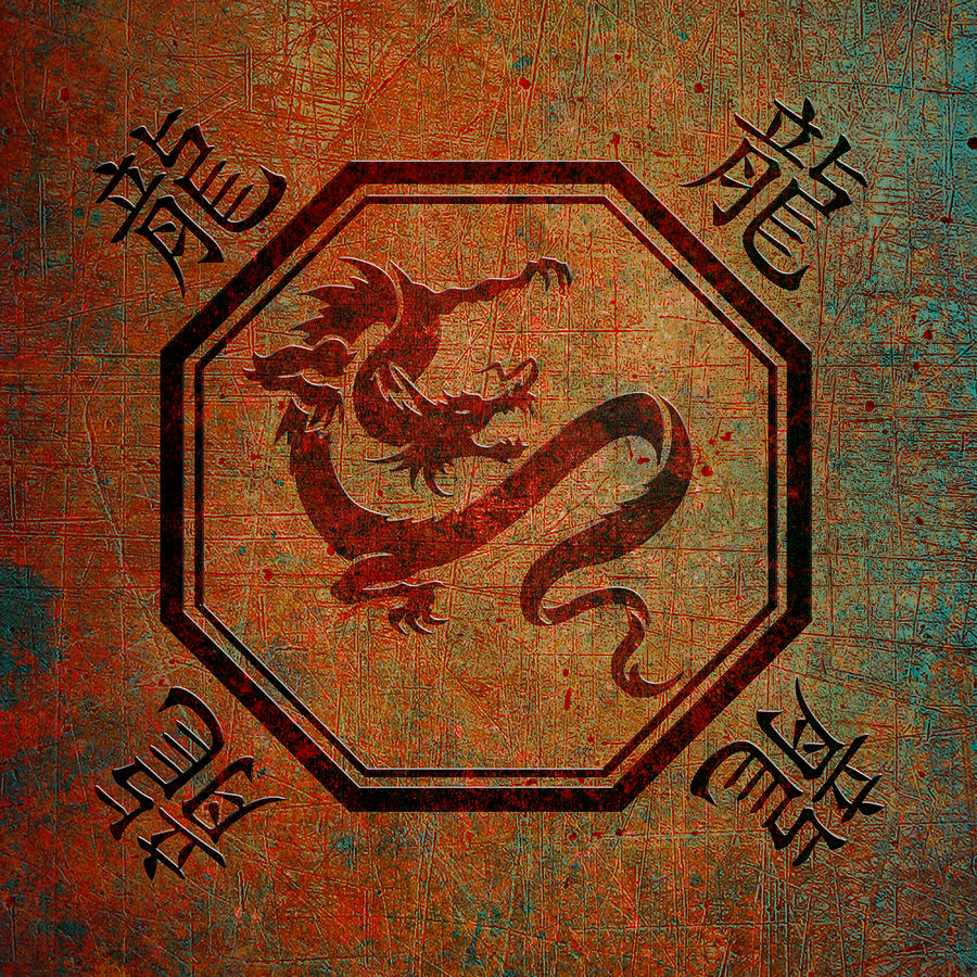 Chinese Dragon Montage With Dragon Characters Digital Art by Fred Bertheas