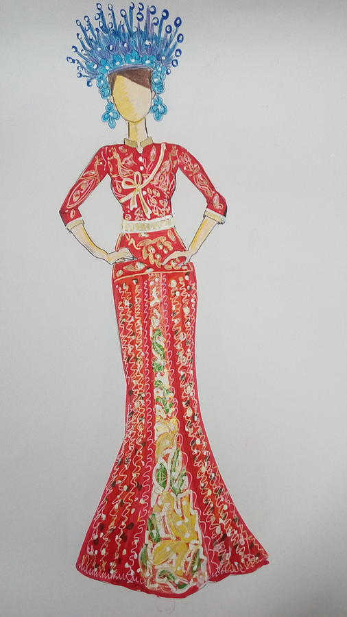 chinese dress drawing 