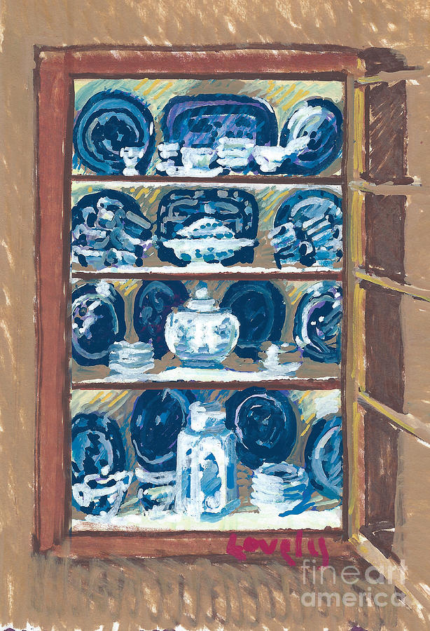 Chinese Export Cupboard Painting by Candace Lovely