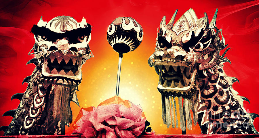 Chinese Festival Dragons Digital Art by Ian Gledhill