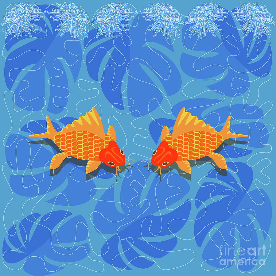 Chinese Fish Digital Art by Claire Huntley