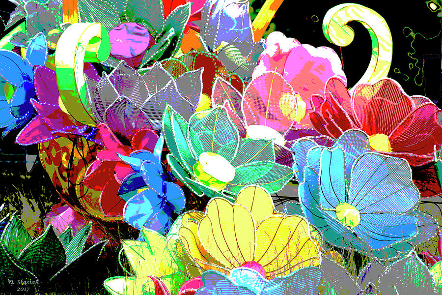 Chinese Flowers Digital Art by David Stasiak