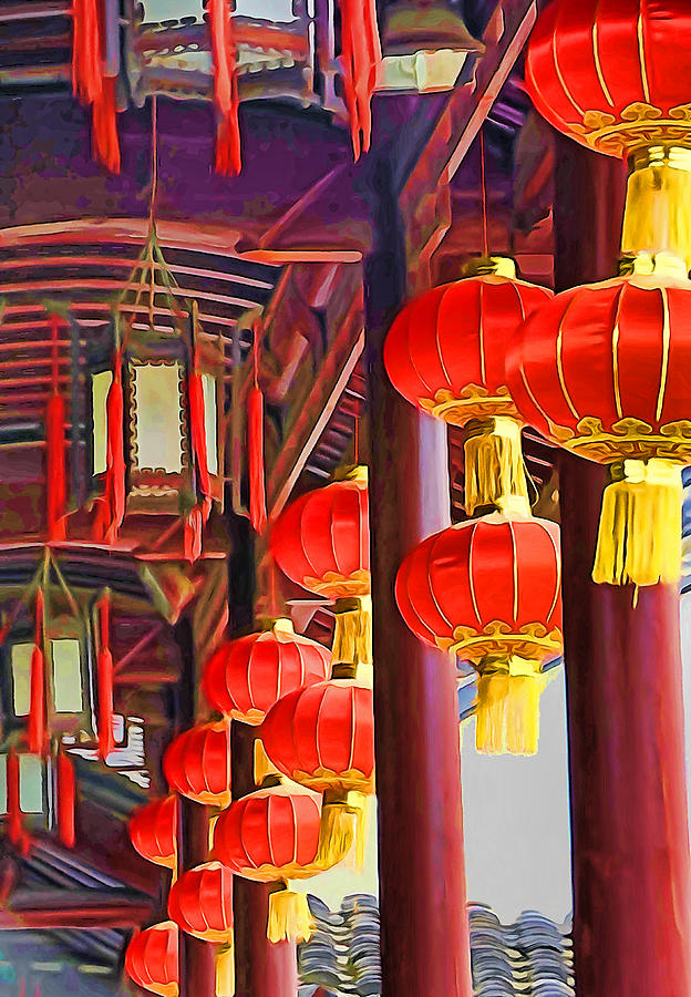 Chinese Garden Lanterns Photograph by Dennis Cox