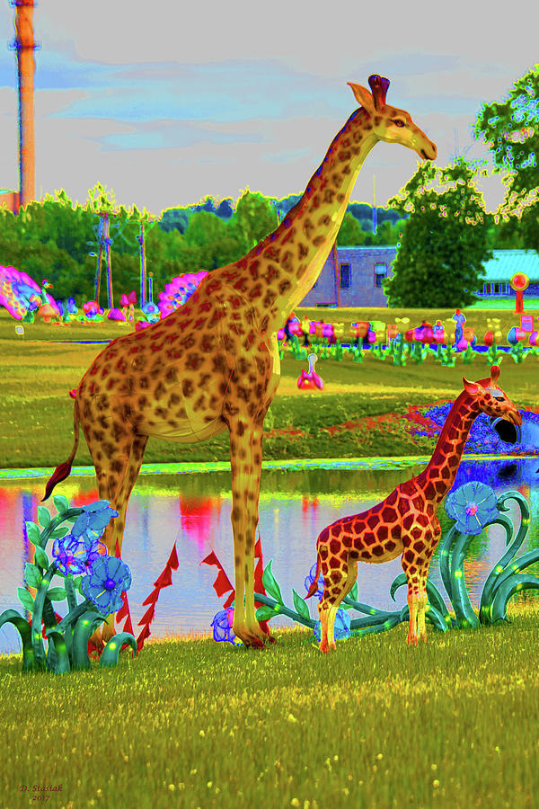 Chinese Giraffe Digital Art by David Stasiak