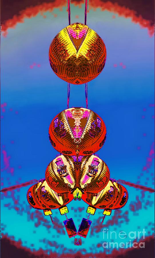Chinese Lanterns Abstract Digital Art