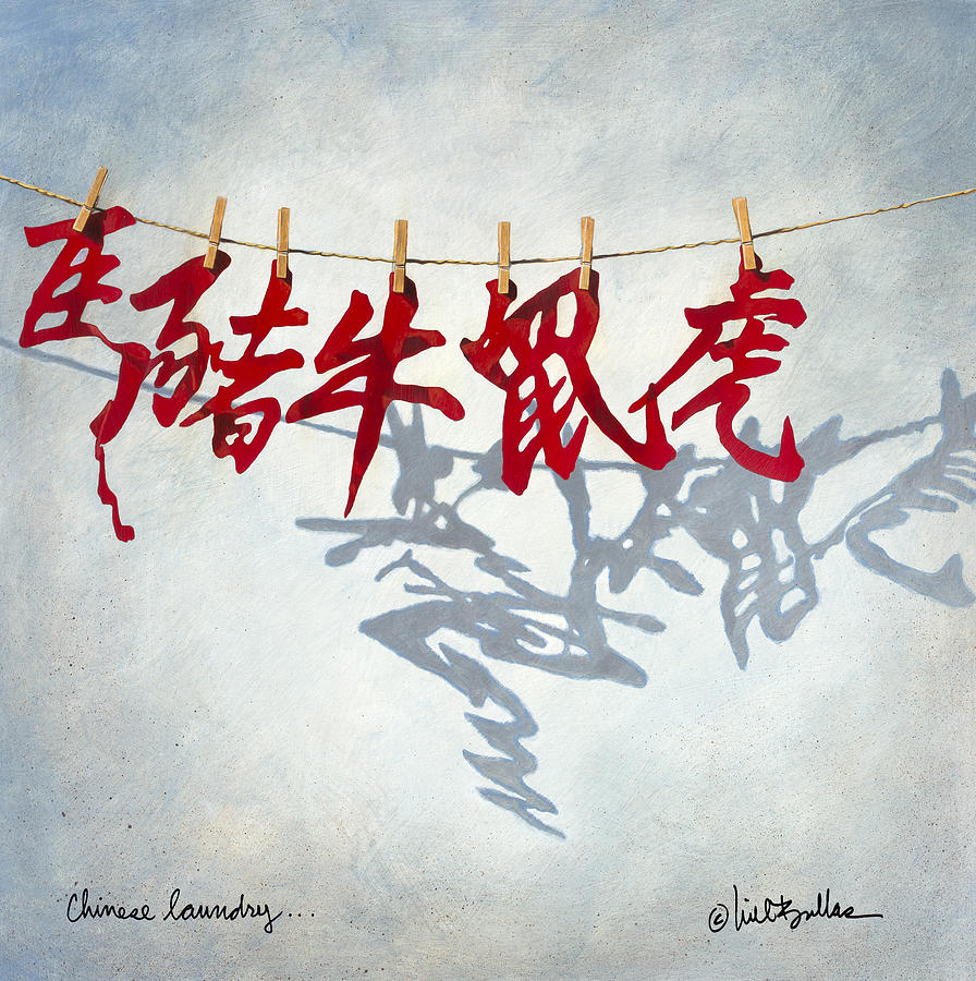Will Bullas Painting - Chinese Laundry... by Will Bullas