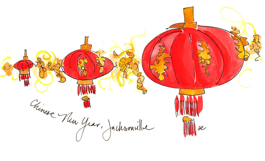 Chinese New Year Painting by Anna Elkins